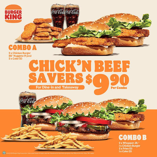S$9.90 Chick'N Beef Savers at Burger King