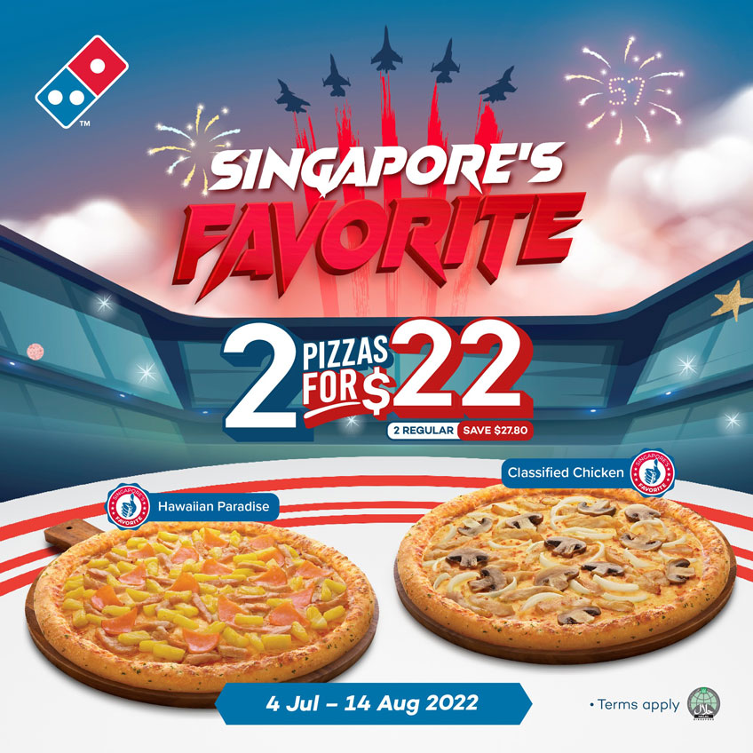 Domino's Singapore Favourite Promo: 2 for S$22