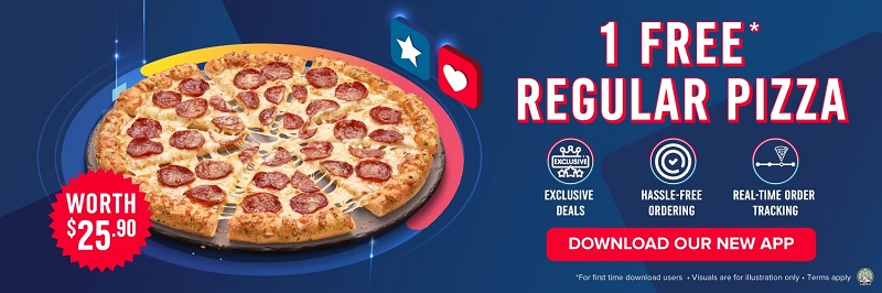 Domino's New App Users Promo: Free Regular Pizza