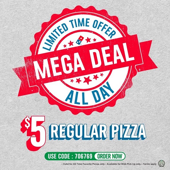 Domino's Pizza Offer: S$5 Regular Pizza