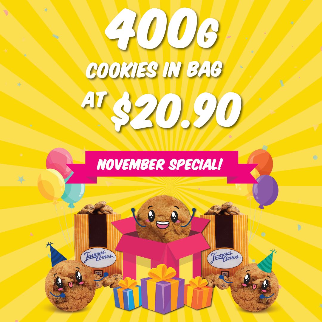 Famous Amos promo - S$20.90 Deal