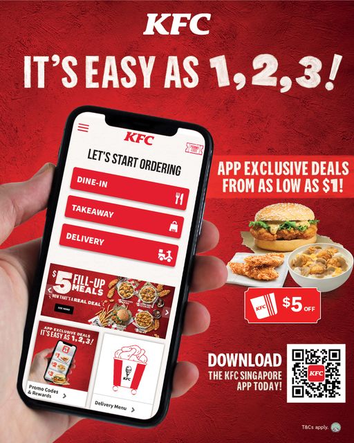 KFC App Promotions from S$1