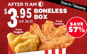 KFC Boneless Box promotion till 14 Oct 2021