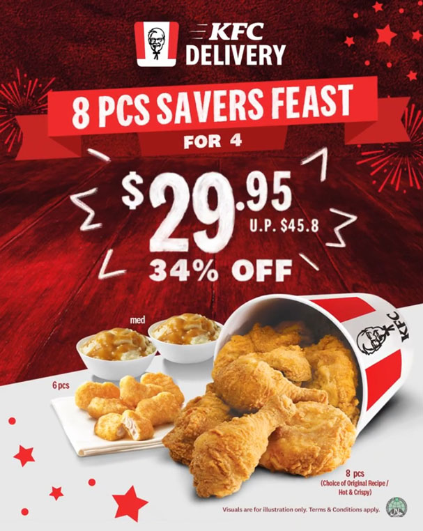 KFC Delivery Promo: Saver Feast at S$29.95