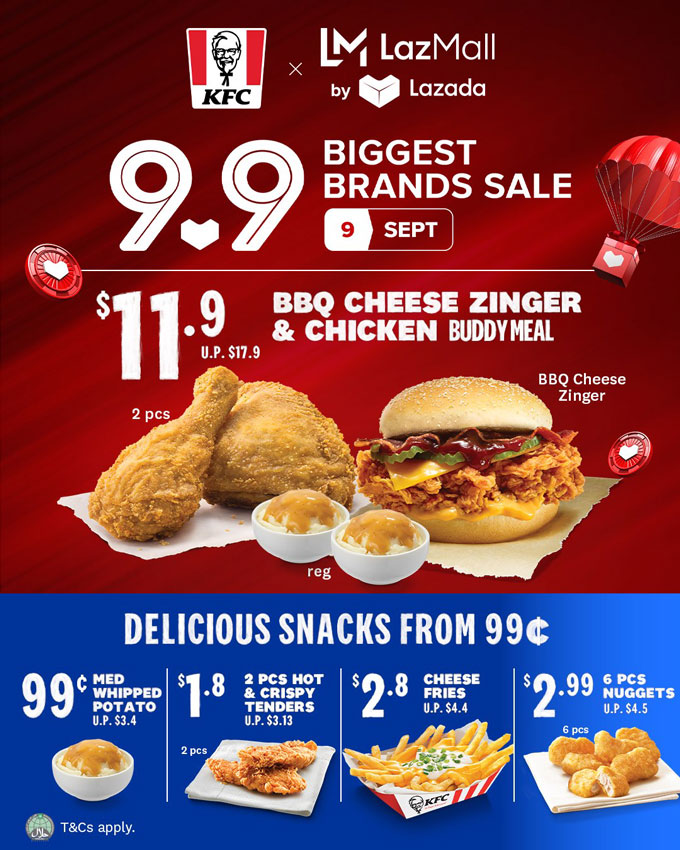 KFC x Lazada: KFC Promotions from S$0.99