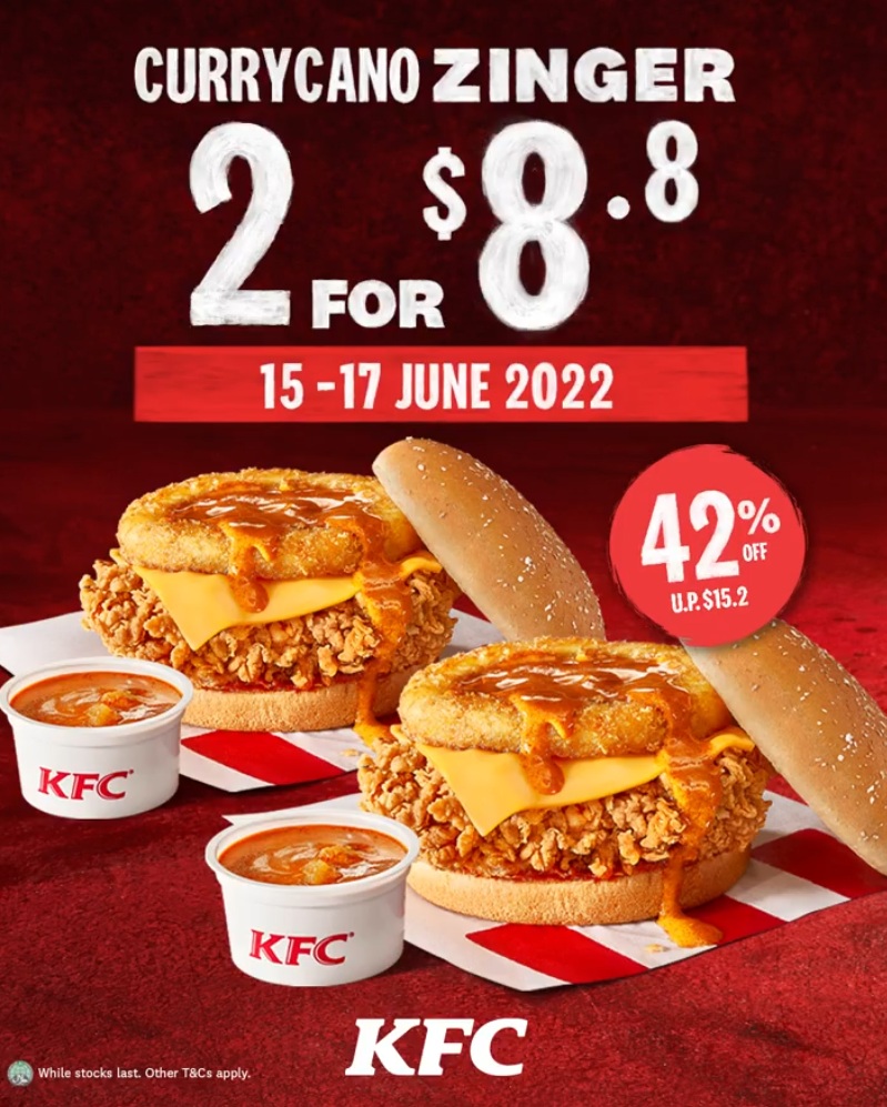 KFC Promotion: 2 Currycano Zinger at S$8.80