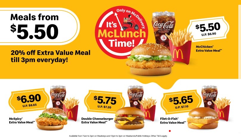 McDelivery Offer: McLunch from S$5.50