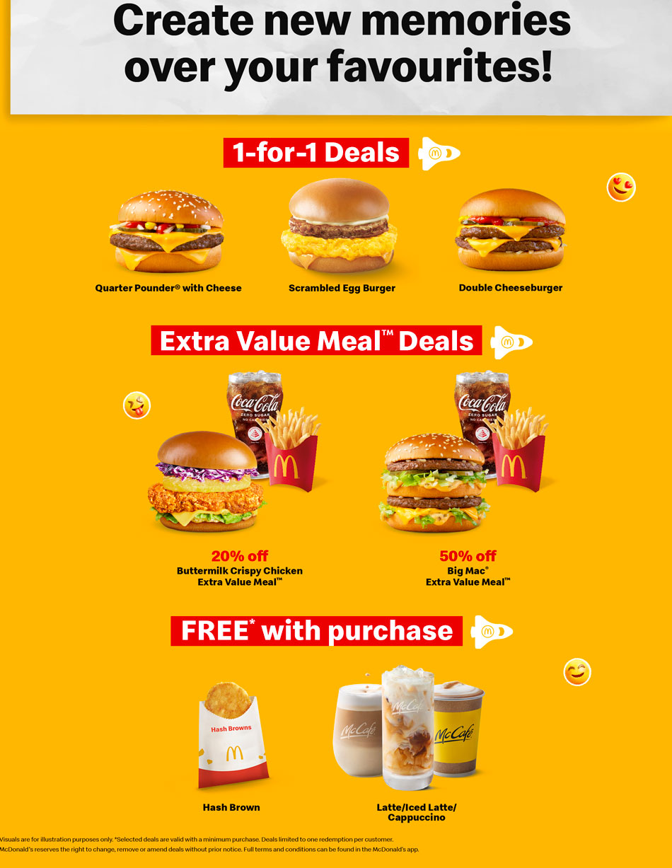 McDonald's App Offers: 1-For-1 and More till 27 Sep 2023