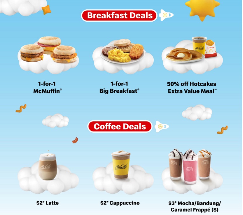 McDonald's Breakfast & Coffee Deals: 1-For-1 & 50% Off