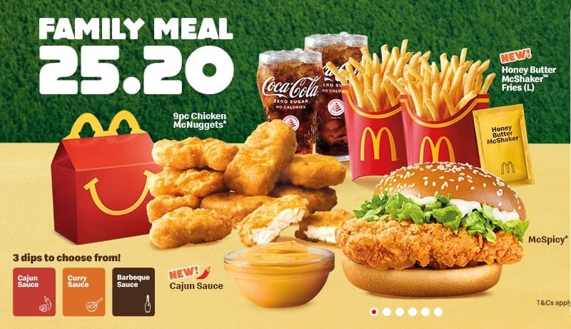 McDonald's Family Meal Deal at S$25.20