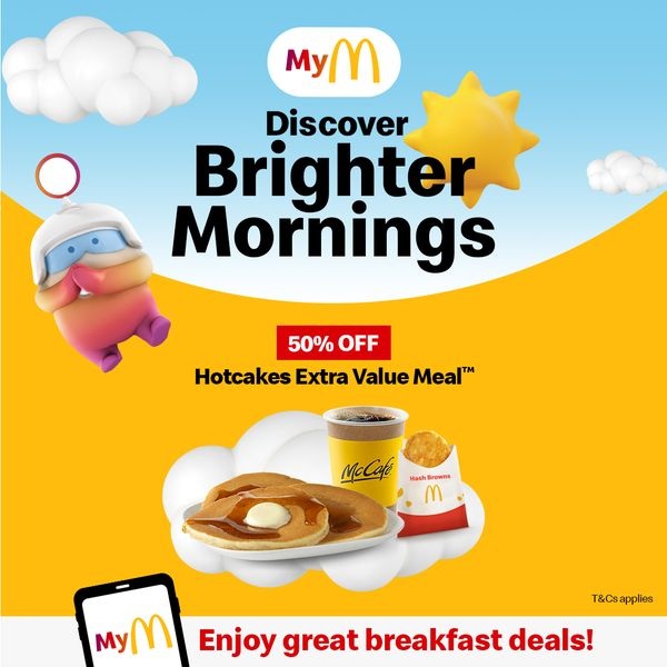 McDonald's Offer: 50% Off Hotcakes Meal till 23 Aug 2023
