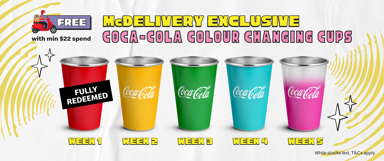 McDelivery Offer: Free Coca-Cola Colour Changing Cups