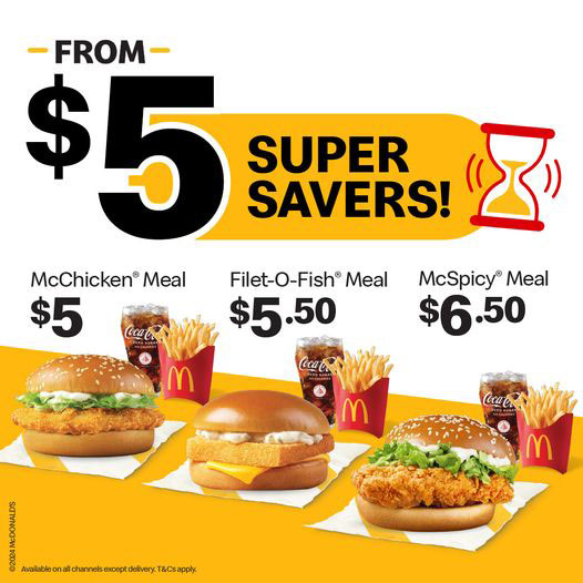 McDonald's Super Savers from S$5