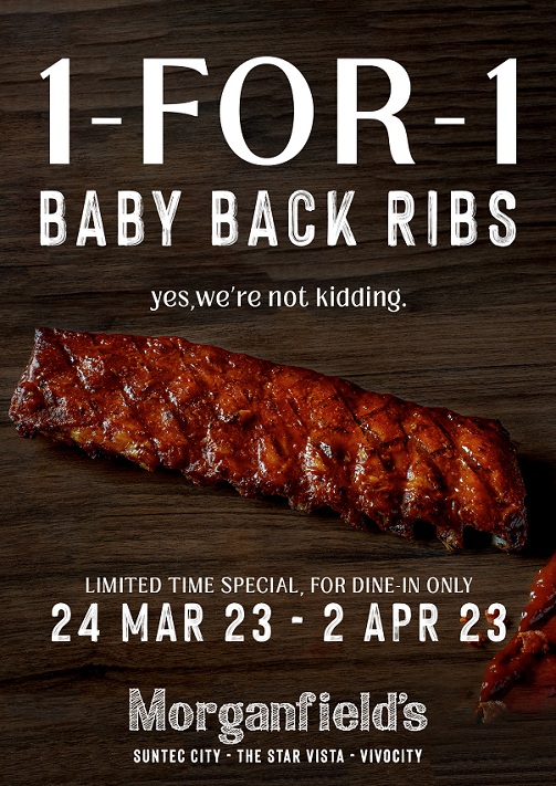 Morganfield's Promotion: 1-For-1 Baby Back Ribs