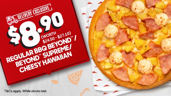Pizza Hut Delivery Promo: S$8.90 Regular Pizza