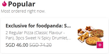 38% off Pizza Hut Exclusive Bundle via foodpanda
