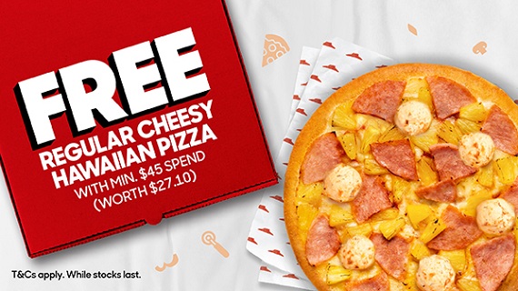 Pizza Hut Offer: Free Reg. Cheesy Hawaiian Pizza