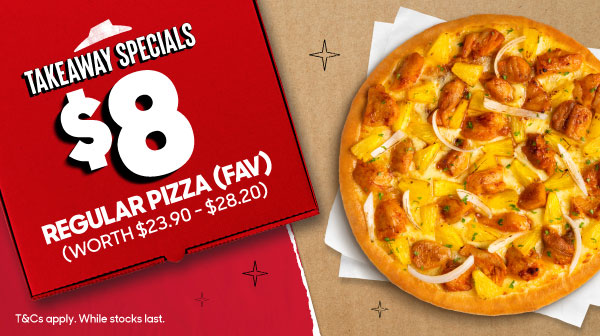 Pizza Hut Takeaway Promotion: S$8 Reg. Pan Pizza