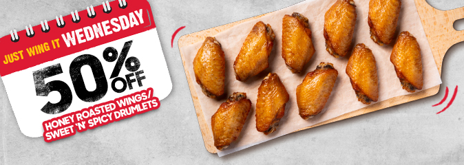 Pizza Hut Wednesday Deal - 50% Off Just Wing It