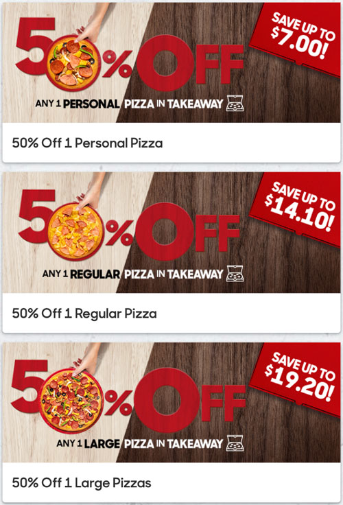 50% off any Pizza Hut pizza