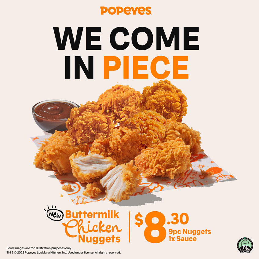 Popeyes Deal - Buttermilk Chicken Nuggets at S$8.30