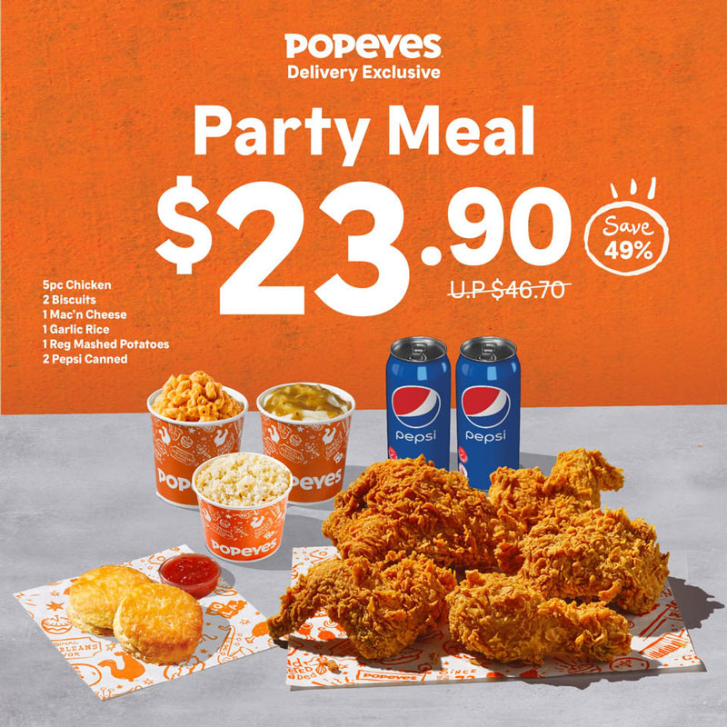 Popeyes Delivery Deal: Party Meal at 49% Off