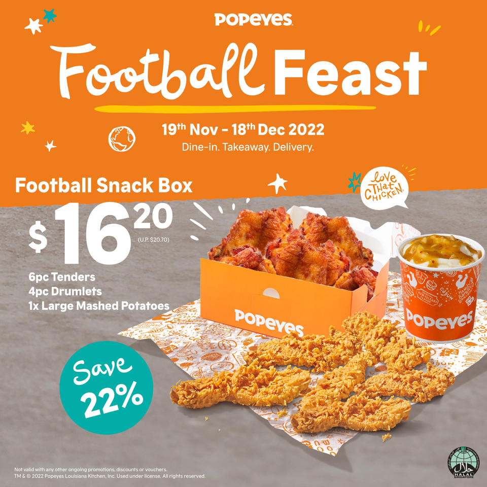 Popeyes Football Snack Box at S$16.20