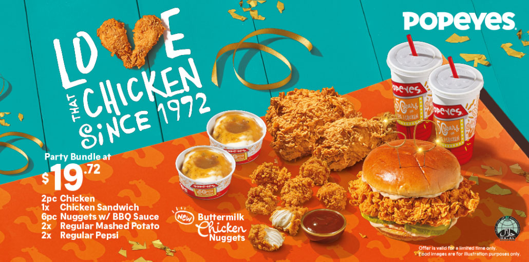 Popeyes's 50th Anniversary Bundle at S$19.72