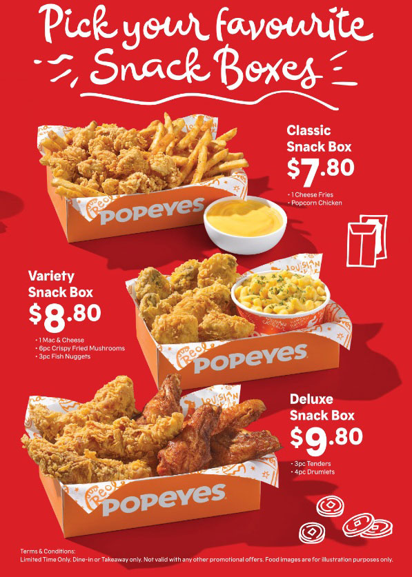 Popeyes Snack Box Deals from S$7.80