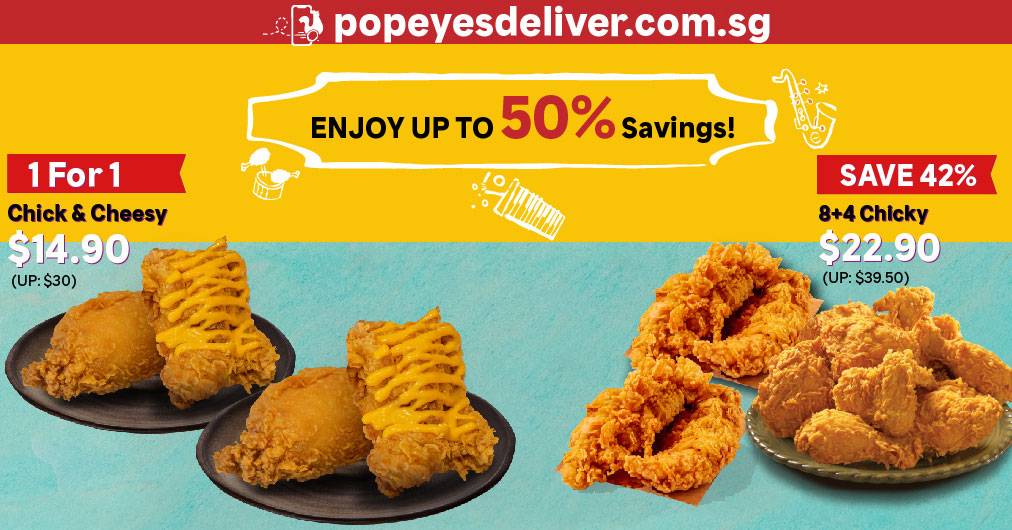 Popeyes Promotions June 2021 1for1 Promo, S4.90 App Deals & more