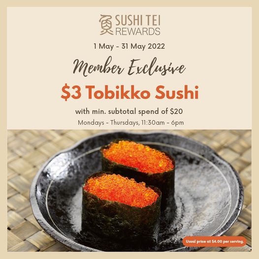 Sushi Tei - S$3 Tobikko Sushi
