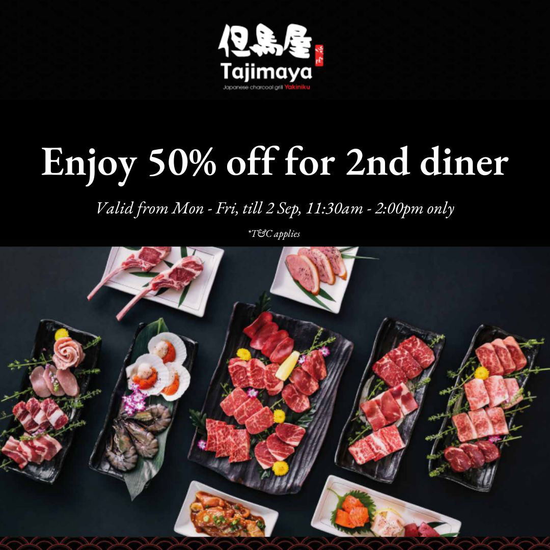 Tajimaya Promotion - 50% Off 2nd Diner Buffet