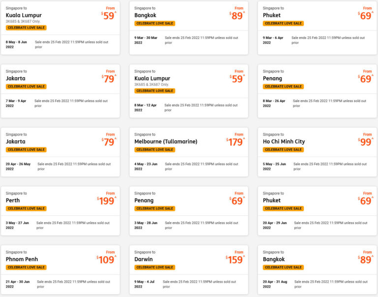 jetstar one way flights